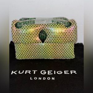 Kurt Geiger London Mini Embellished Multicolor Rhinestone Fabric Crossbody Bag